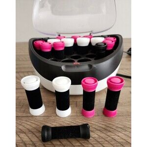 REMINGTON Hot Hair Set of 20 Rollers Velvet Curlers H-5600 Ionic No Clips